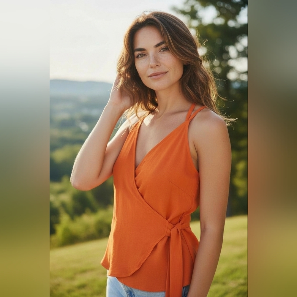 NEW Beachsissy Orange Wrap Dress